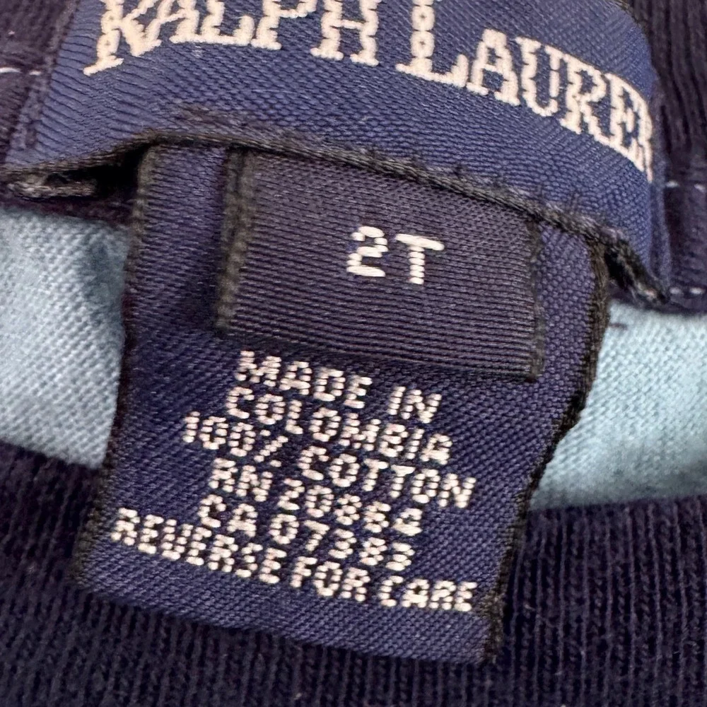 Ralph Lauren Polo Sport Shirt Long Sleeve Graphic T-Shirt Blue Boys Size 2T‎